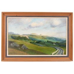 Anne Isabella Brooke (Yorkshire 1916-2002): 'Ribblesdale near Stainforth', oil on canvas signed, titled on label verso 35cm x 55cm
Provenance: exh. Royal Academy 1971 no.894, label verso; purchased by the vendor's parents directly from the artist in the 1970s.