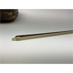 French Mirecourt violin c1920s with 36cm one-piece maple back and ribs and spruce top, labelled Jermone Thibouville-Lamy, L59cm, in fitted carrying case with German bow and 1984 valuation certificate by Frome Valley Music