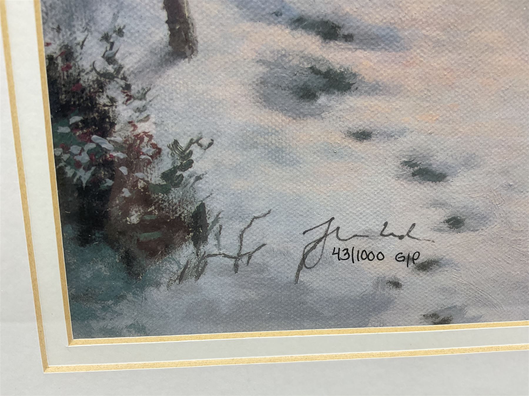 Thomas Kinkade (American 1958-2012): 'Cobblestone Village' and 'Evening Glow', two offset lithographs no.1435/2050 and no.43/1000, respectively, with Certificate of Authenticity 45cm x 60cm and 40cm x 50cm (2)