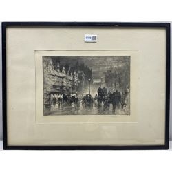 Percy Robertson (British 1869-1934): Liberties Department Store London at Dusk, etching signed in pencil 23cm x 32cm and Willie Rawson (British early 20th century): 'Silverdale', limited edition etching signed in pencil titled verso 27cm x 19cm 
