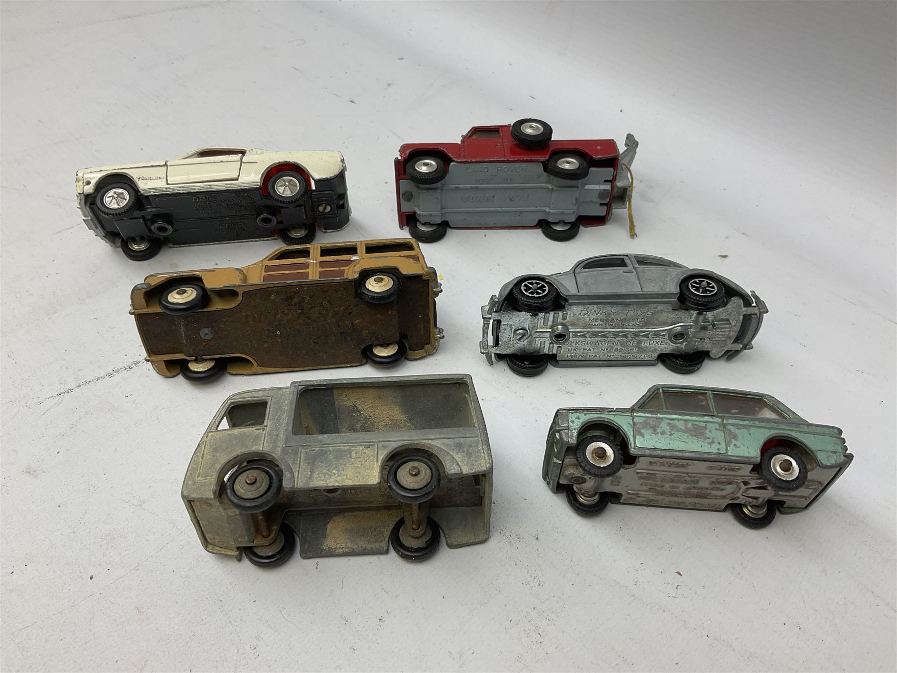 Dinky/Corgi - twenty-nine unboxed and playworn die-cast models including Mobilgas Tanker, two BEV Trucks, Aveling-Barford steam roller, Coventry Climax fork-lift, Hudson Hornet, Vanguard, Post Office Telephones Van, Royal Mail Van etc