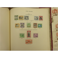 Collection of Great British, Commonwealth and World stamps in various albums and loose including album of mostly King George VI period stamps, many being mint including Leeward Islands, Northern Rhodesia, St. Vincent, Virgin Islands, Ascension, Barbados, Burma, Falkland Islands, Jamaica, Malaya (BMA MALAYA overprints), Muscat (India stamps overprinted), New Zealand etc, small album of World covers, pre and post decimalisation stamps with some mint decimal, small number of presentation packs,   