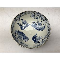 Mid 18th century Chelsea plate with gold anchor mark beneath, decorated with green floral sprays upon plain ground, the moulded cavetto shaped border with gilt rim, (A/F), D22cm, together with early 20th century Adams Tunstall Tokio pearlware slop bowl, Spode plate decorated in the Imari type pallette, with impressed and printed marks beneath, 19th century Indian Tree pattern breakfast cup and saucer, small polychrome enamelled vase and cover in the style of Samson of Paris, with marks beneath, and a pastille burner