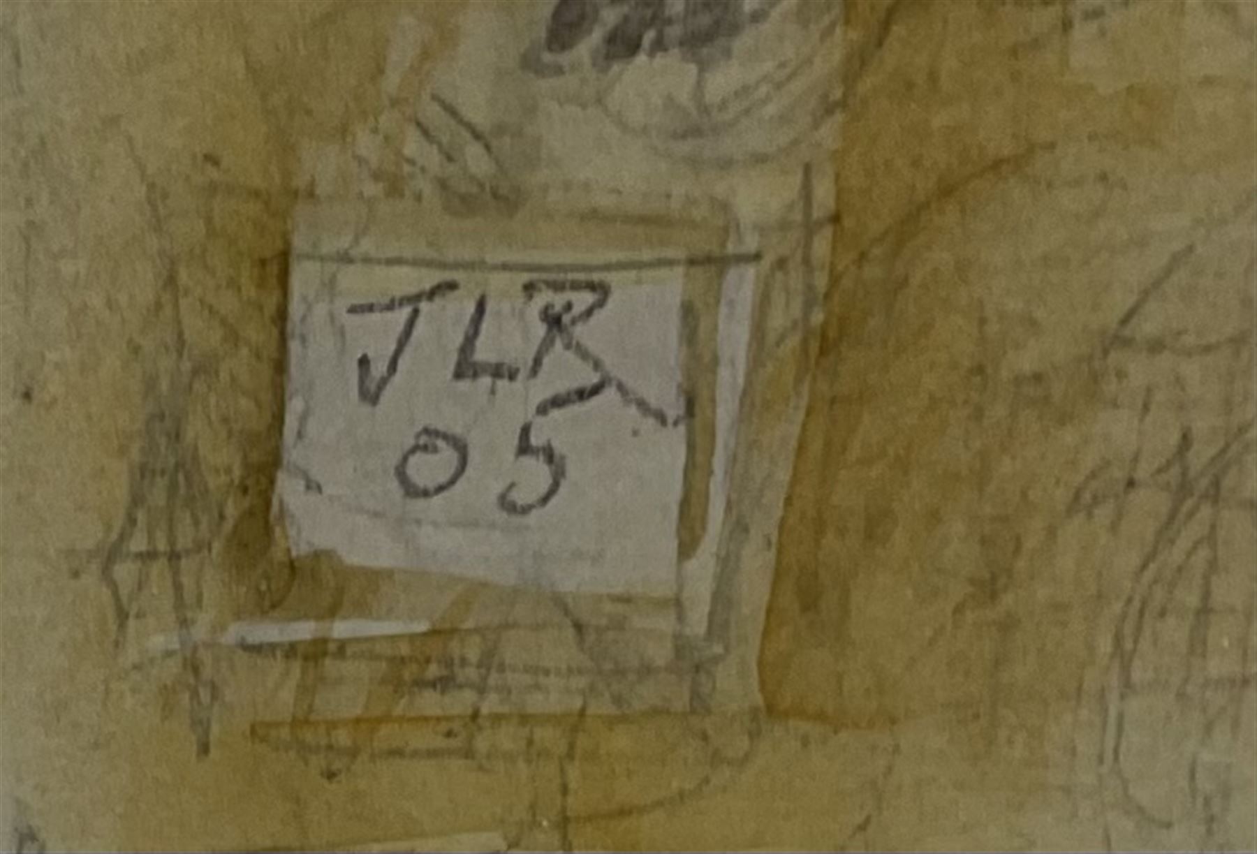 Jacqueline Rizvi NEAC (British 1944-): 'Study for a Three-Fold Screen, Leaves to Birds', watercolour and bodycolour on cream toned paper signed with initials and dated '05, 27cm x 42cm
Provenance: exh. Alpha House Gallery, Sherborne, Dorset; with The New Academy of Arts Gallery, London, labels verso