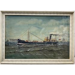G Middleton (British early 20th century): 'Elemore' - Ship's Portrait, watercolour signed titled and dated 1926, 37cm x 55cm