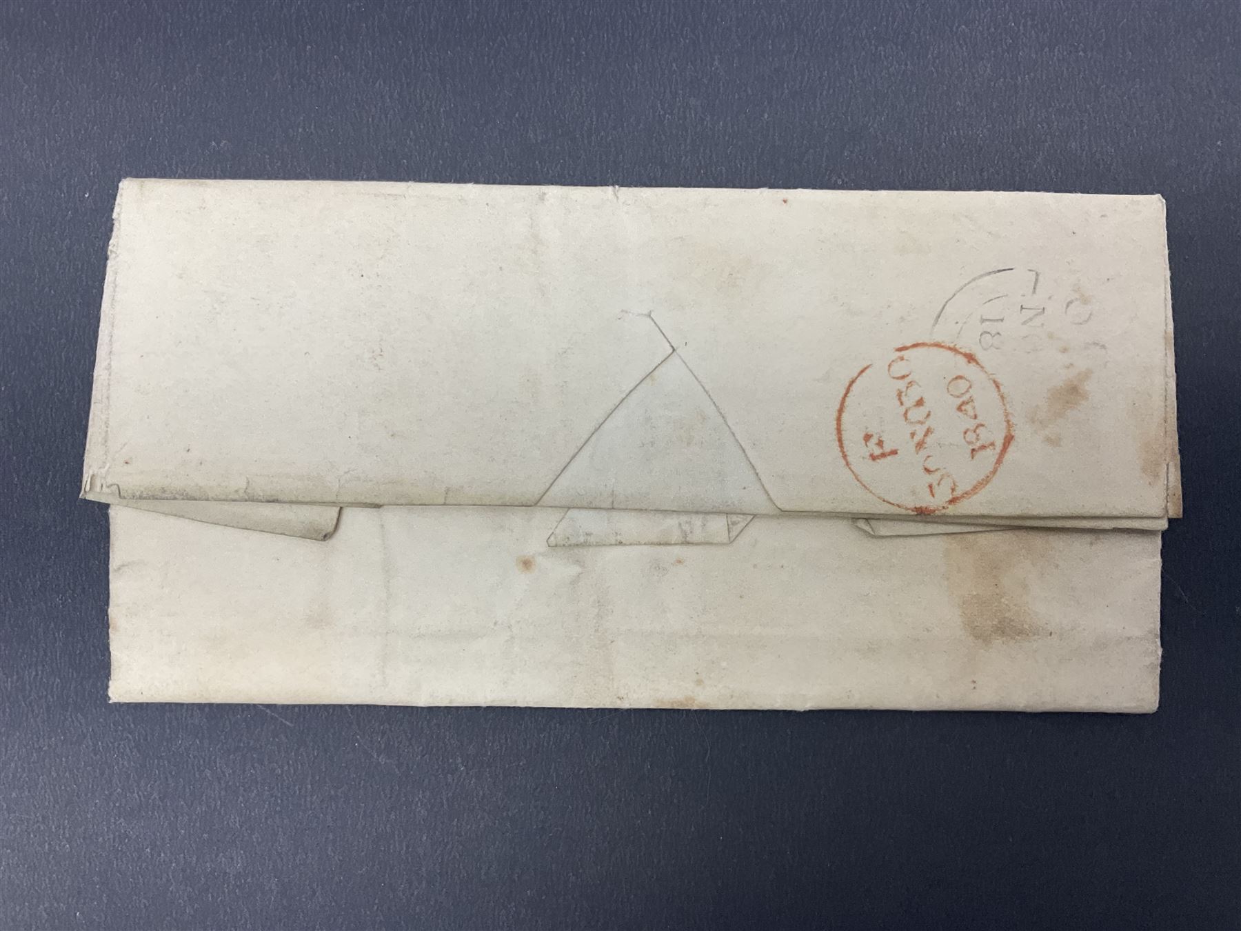 Great Britain Queen Victoria penny black stamp on cover, tied to cover or entire, with red MX cancel
