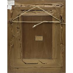 John Bowman (Staithes Group 1872-?): 'Little Gossips Runswick Bay', oil on canvas signed and dated 1905, old title label verso 39cm x 29cm