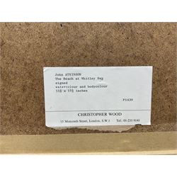 John Atkinson (Staithes Group 1863-1924): 'The Beach at Whitley Bay', watercolour signed 30cm x 45cm 
Provenance: with Christopher Wood, Motcomb Road, London, label verso