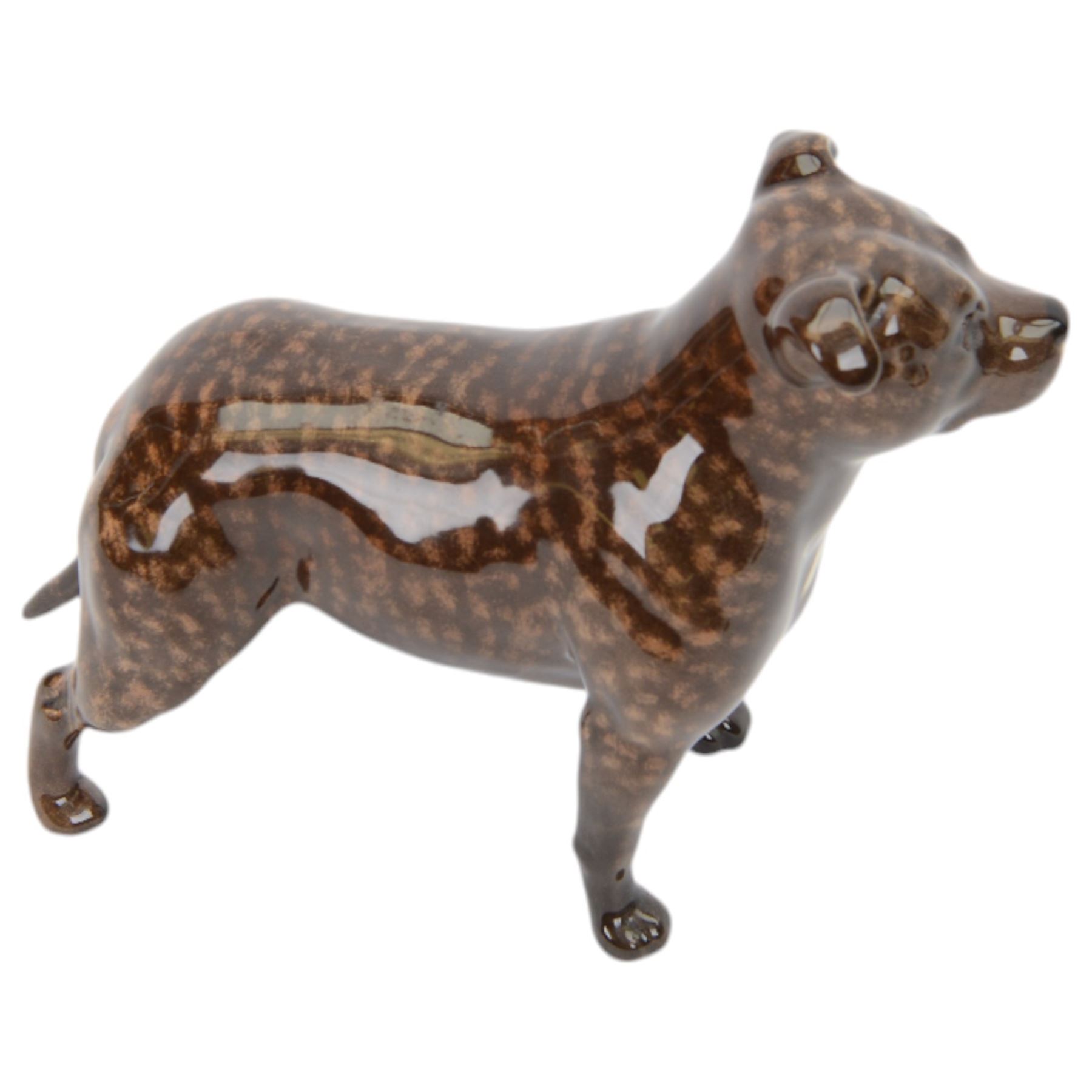 Beswick model of a Staffordshire Bull terrier Bandits Brintiga, in dark brindle colourway, no 1982A