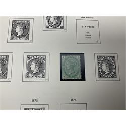 Queen Victoria and later Great British and World stamps, including penny reds, penny black with red MX cancel (space filler), small number of mint Queen Elizabeth II stamps, various United States Postal Service mint sets of commemorative stamps, Aden, Antigua, Ascension, Australia, Bahamas, Barbados, Basutoland, Bermuda, British Guiana, British Honduras, Canada, Cape of Good Hope, Cayman Islands, Egypt, France, Germany, Greece, Iraq, Italy, Monaco etc, housed in various albums and loose, in one box