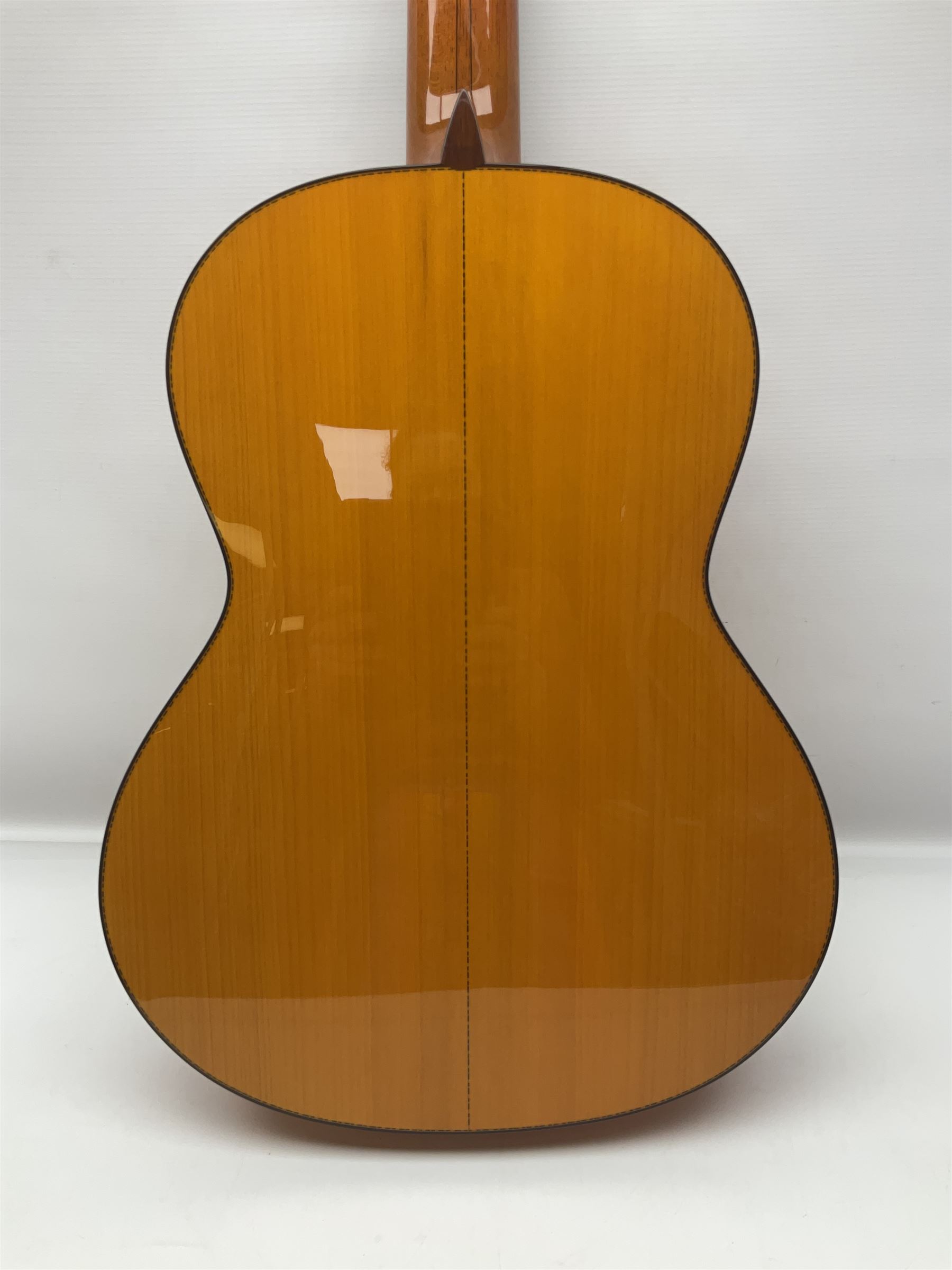 2019 A. Burguet Valencia hand made Flamenco guitar model IF-001 with spruce top and cypress wood back and sides; bears maker's label, L98cm; in original Burguet fitted hard carrying case