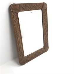  Carved hardwood framed mirror, W82cm, H113cm  
