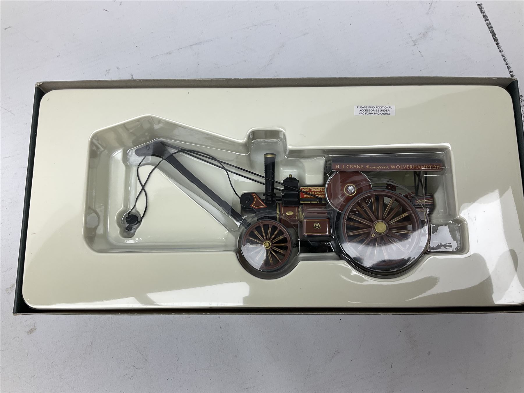 Corgi Vintage Glory - five 1:50 scale die-cast models comprising 80102 Fowler B6 Road Locomotive, Low Loader and Cylinder load; 80101 Fowler B6 Showman's Locomotive; 80103 Fowler B6 'Super Lion' Showman's Engine; 80108 Fowler B6 Crane Engine; and 80002 Sentinel Platform Wagon with Trailer and Sacks; all boxed (5)