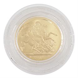 Queen Elizabeth II 2018 gold proof full sovereign coin, cased with certificate