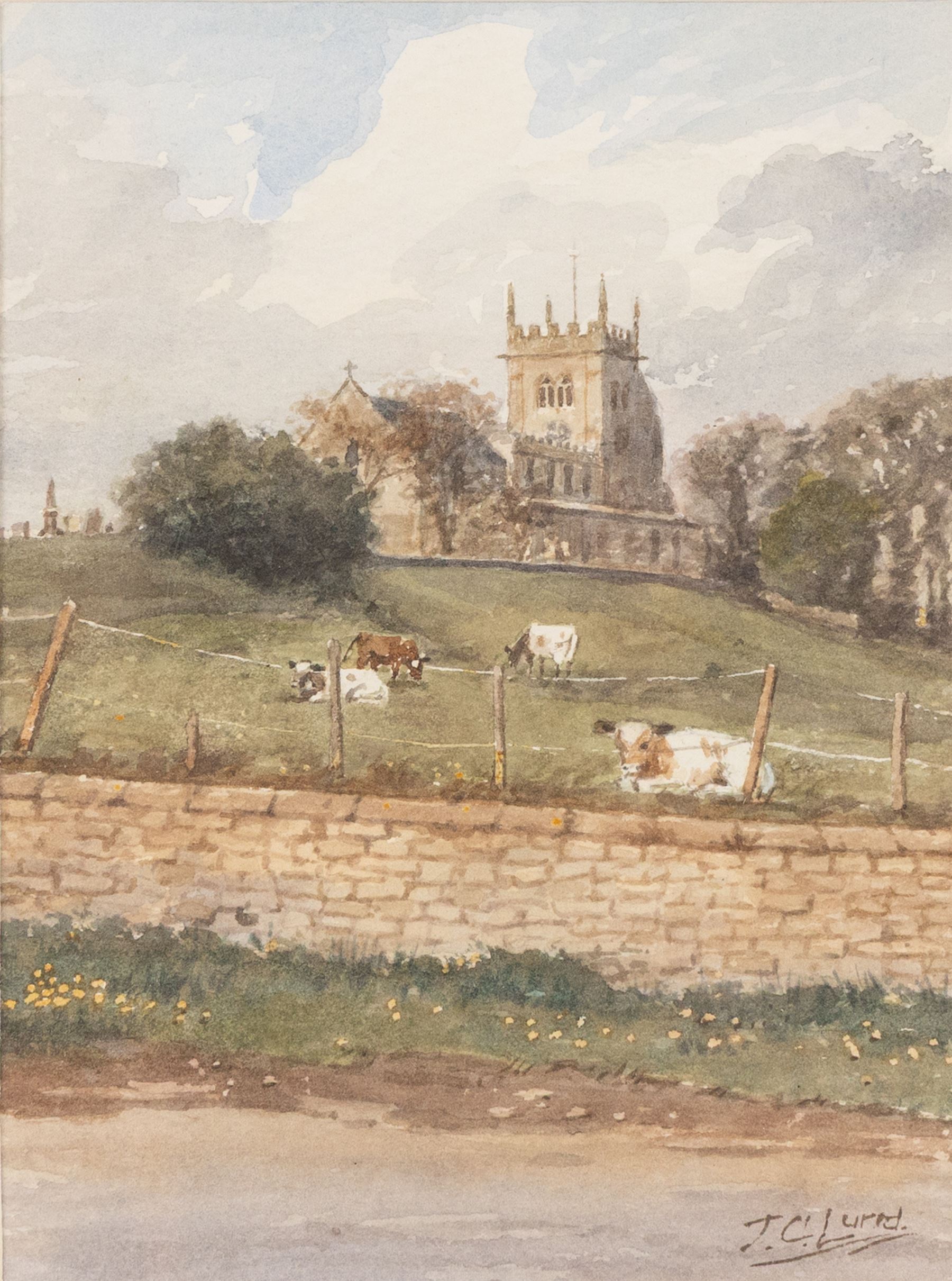 John Cecil Lund (British 1932-): 'All Saints - Sherburn-In-Elmet', watercolour signed, titled on the mount 18cm x 14cm 