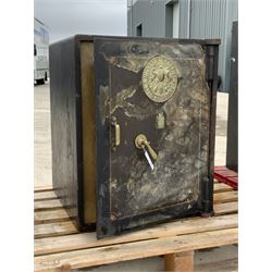 Victorian cast iron safe by Millers of London & Liverpool, with Millers 212 patent brass plate, no keys - THIS LOT IS TO BE COLLECTED BY APPOINTMENT FROM DUGGLEBY STORAGE, GREAT HILL, EASTFIELD, SCARBOROUGH, YO11 3TX