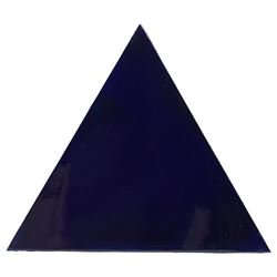 Gillian Ross Kelsey (British 1935-2025): 'Triangles' in Blues, set of three acrylic glazes on canvas laid on to board unsigned all 44cm x 51cm (3)