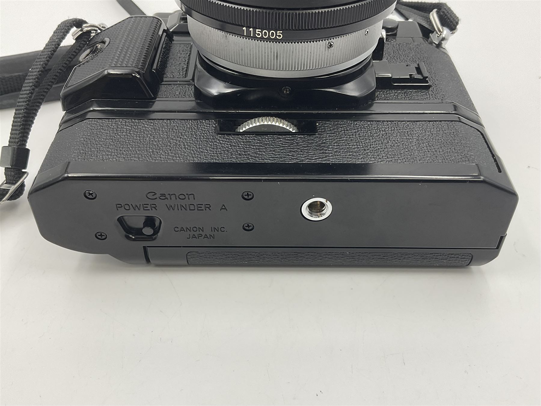 Canon A1 camera body, serial no 884847 with 'Canon FD 55mm 1;1.2 s.s.c' lens serial no 115005