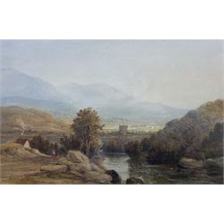 Edward Martindale Richardson (British 1810-1874): 'Evening Near Dunkeld on the River Tay', watercolour unsigned, original title label verso 22cm x 34cm 
Provenance: private collection, purchased James Alder Fine Art, Hexham; with Mallams Oxford 9th March 2016 Lot 442