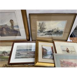 Collection of watercolours by various artists, including David Russel Anderson, Albert Thomas Pile, Frederick James Aldridge, Joseph Pighills, etc (qty)