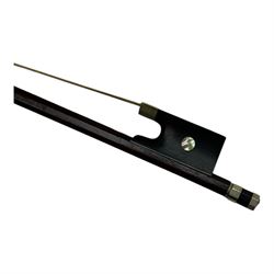 19th century full size violin in a hard case with bow. Length 60cm, scroll with ebonised pegs and fingerboard, with tailpiece and bridge.