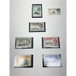 Falkland Islands, King Edward VII and later stamps, including 1904-12 values to one shilling unused, King George V 1912-20 values to five shillings unused etc, housed on pages