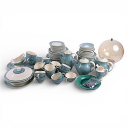 Royal Doulton Cascade pattern tea and dinner service, together with glass light fitting et...