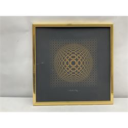 Victor Vasarely (Hungarian/French 1908-1997): 'Vega Gold I & II', two screenprints signed and numbered 14/90 and 10/45, respectively, 24cm x 24cm (2)