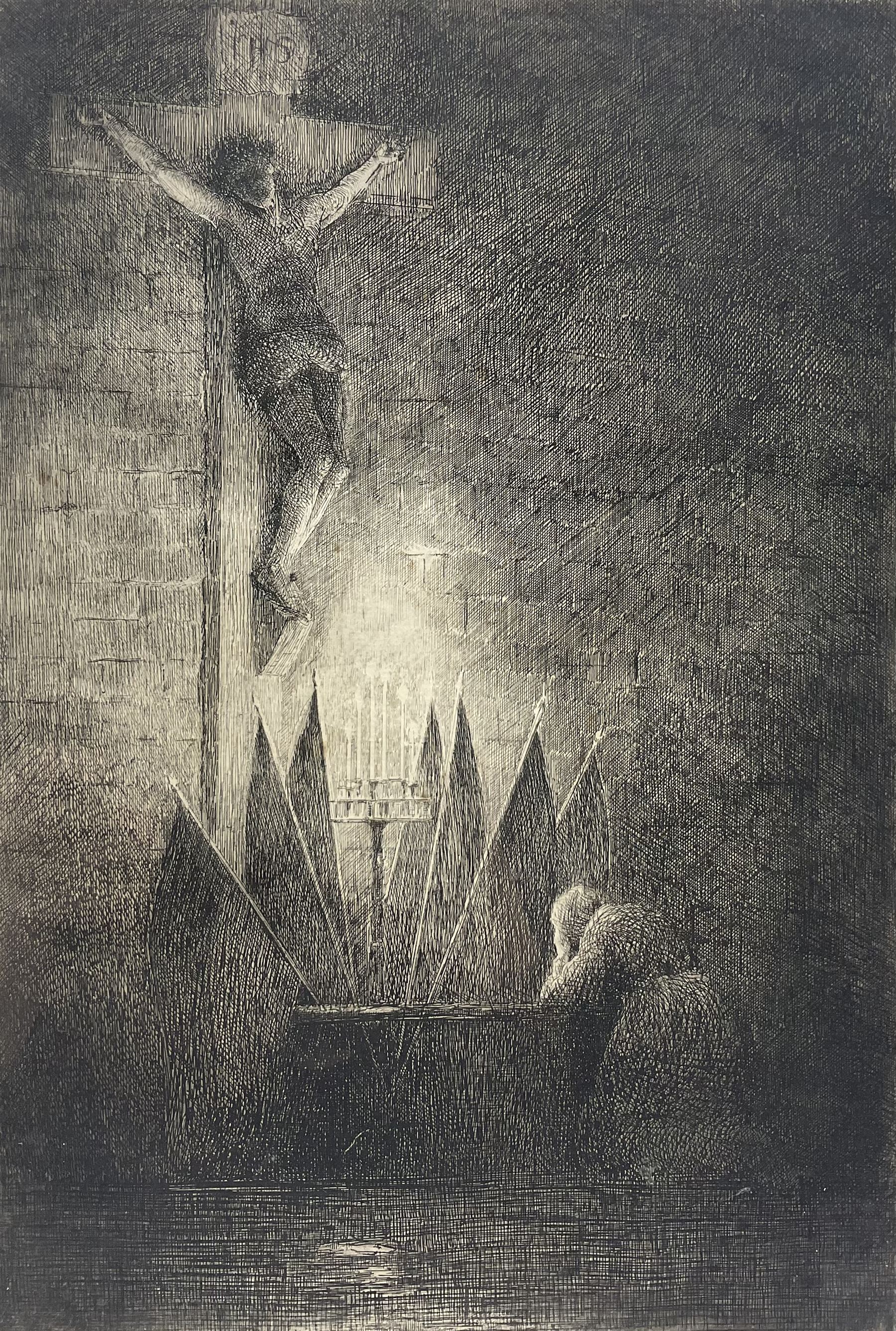 Lionel Townsend Crawshaw (Staithes Group 1864-1949): Notre Dame, etching signed and titled in pencil 35cm x 24cm