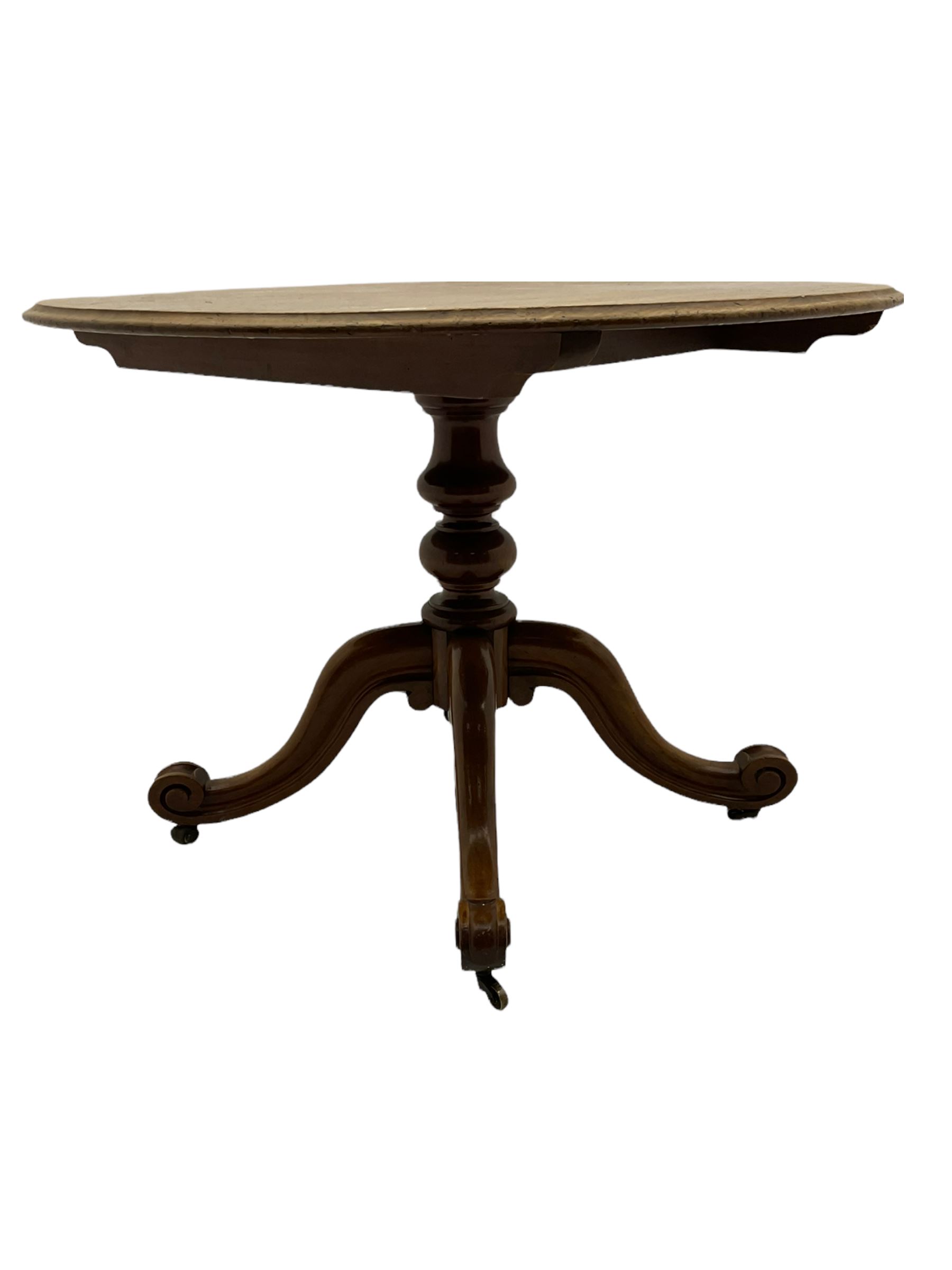 Victorian mahogany circular centre table, pedestal base on quatrefoil legs The Furnishings