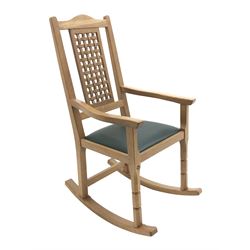 'Foxman' oak rocking chair, arched crest