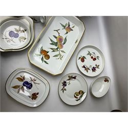Royal Worcester Evesham pattern dinner wares, to include lidded tureens, eight dinner plates, serving tray, ramekins, jug, seven bowls, egg cups, serving dishes etc, approx 47 pcs, all with printed marks beneath