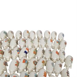 Large collection of Crested Ware pigs, including examples from Southport, Layton, Tottenham Whitby etc 
