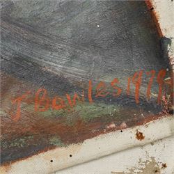 John Gilbey Bowles (British 1929-2011): 'A Girl Reading' - Interior Scene, oil on unstretched canvas signed and dated 1979,  inscribed verso 76cm x 63cm (unframed)