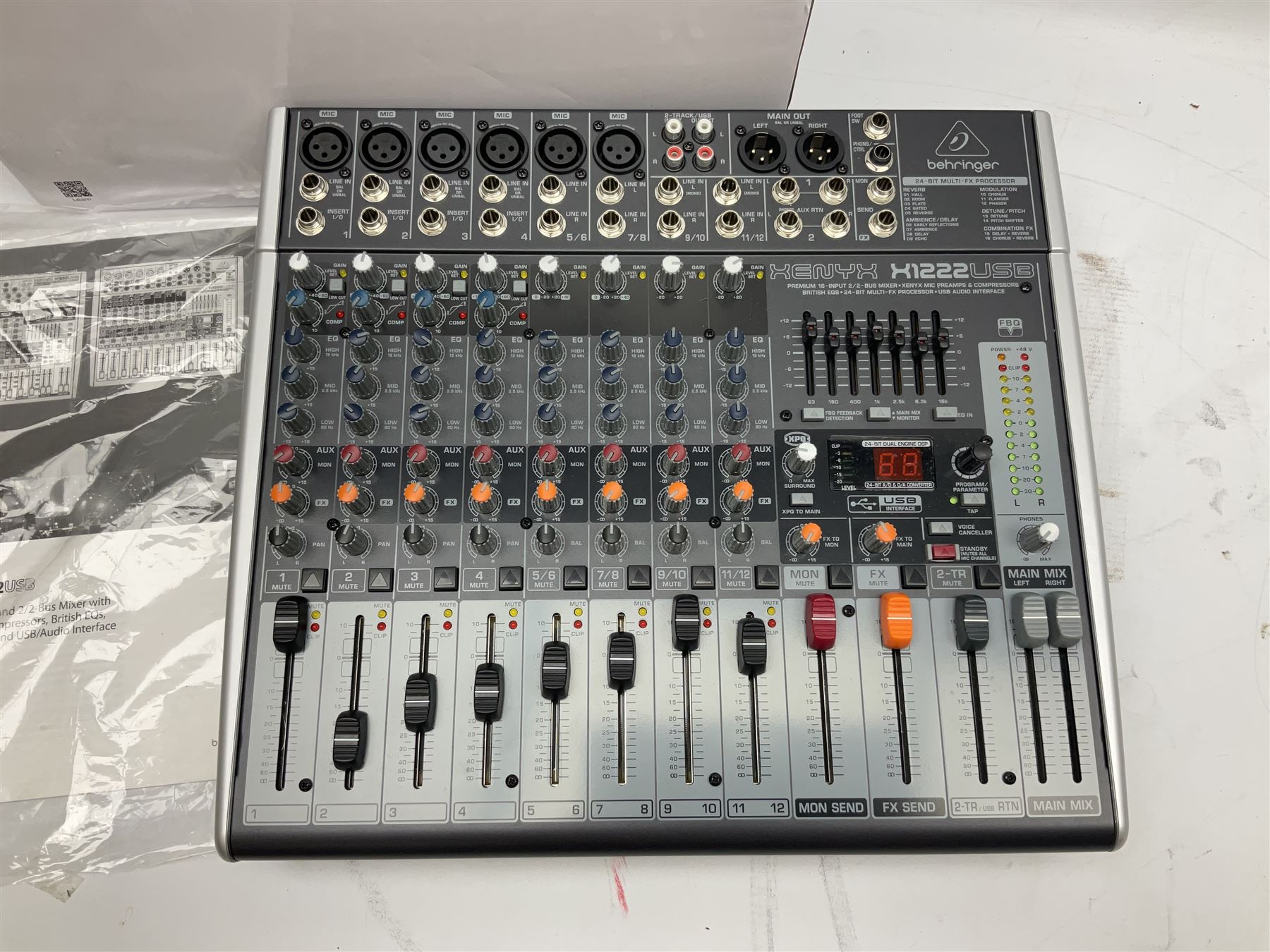 Meridian stage pro AS802ADC mixer, housed in a hard case, Xenyx X1222USB mixer and a Citronic CSL-10 mixing console, boxed (3)