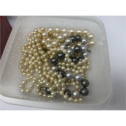 Quantity of costume jewellery to include watches, necklaces, earrings etc