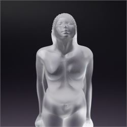 Lalique 'Josephine' frosted glass figure, modelled as a nude figure with her hands to her sides, marked Lalique France to base, H19.5cm
