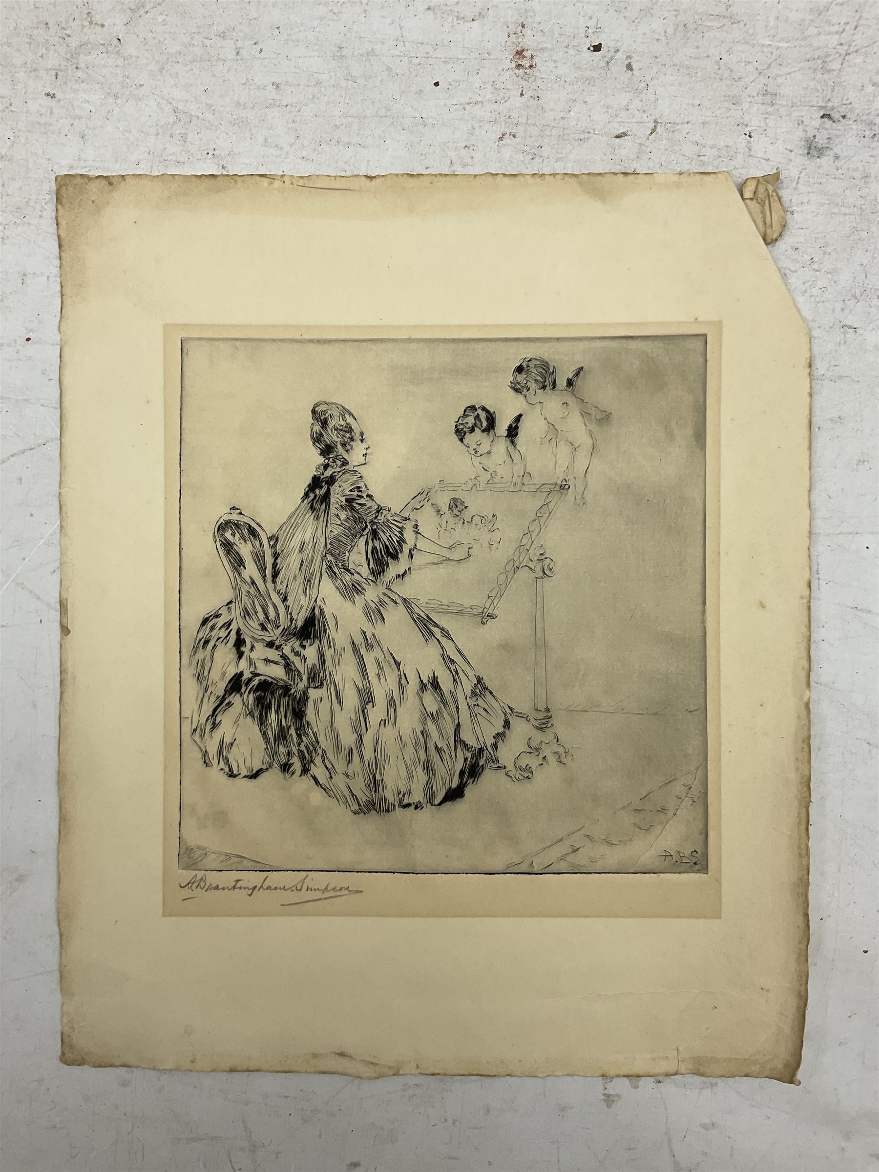 Alexander Brantingham Simpson (British fl.1904-1931): Collection of nine drypoint etchings, variously signed in pencil and in the plates, max 17cm x 28cm (9) (unframed)