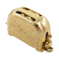 9ct gold pop up toaster charm, hallmarked