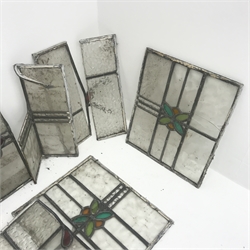 A quantity of approx. eight pieces of lead framed glass