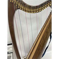 Contemporary 24 string Celtic or Irish Folk Harp with an Ash soundboard and 24 sharpening keys, with three music books, tutorial and DVD In a soft carrying case with tuning key 