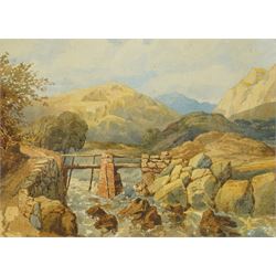 English School (19th century): Bridge at Beddgelert - North Wales, watercolour unsigned 22cm x 31cm