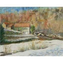 Penny Wicks (British 1949-): 'Darnholme in Winter' near Whitby, pastel signed, titled verso 36cm x 45cm