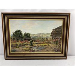 James Hardaker (British 1901-1991): 'Part of the Garden Meadowcroft - Bingley Yorkshire', oil on board signed, titled verso 38cm x 60cm
