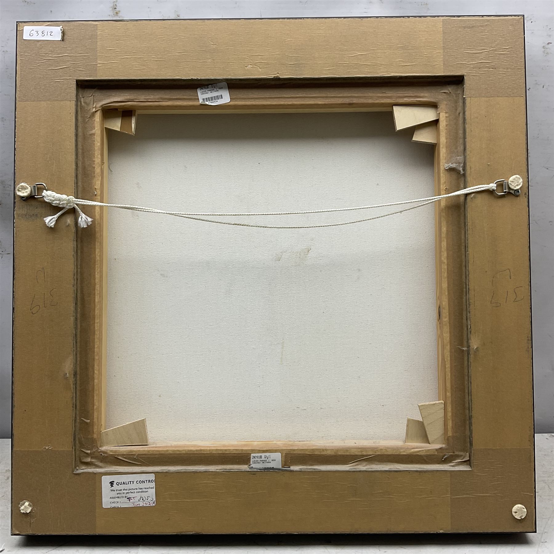 Danielle O'Connor Akiyama (Canadian 1957-): 'Loves Parade', limited edition glazed embellished print on canvas signed and numbered 35/195, 51cm x 51cm