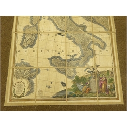  After Giovanni Antonio Rizzi-Zannoni: Reproduction map of Italy, made to scale of approx. 1:248,000, pub. Valerio Pasquali nell' (1806) 96.5cm x 127cm and another 'Diversi Globi Terr-aquei' after Matthaeus Seutter (1678-1757) 43.5cm x 45cm both with original boxes and covers   