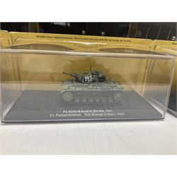 DeAgostini The Combat Tanks Collection -  forty-six periodical issued die-cast models of tanks; in plastic display cases in unopened blister packs (46)