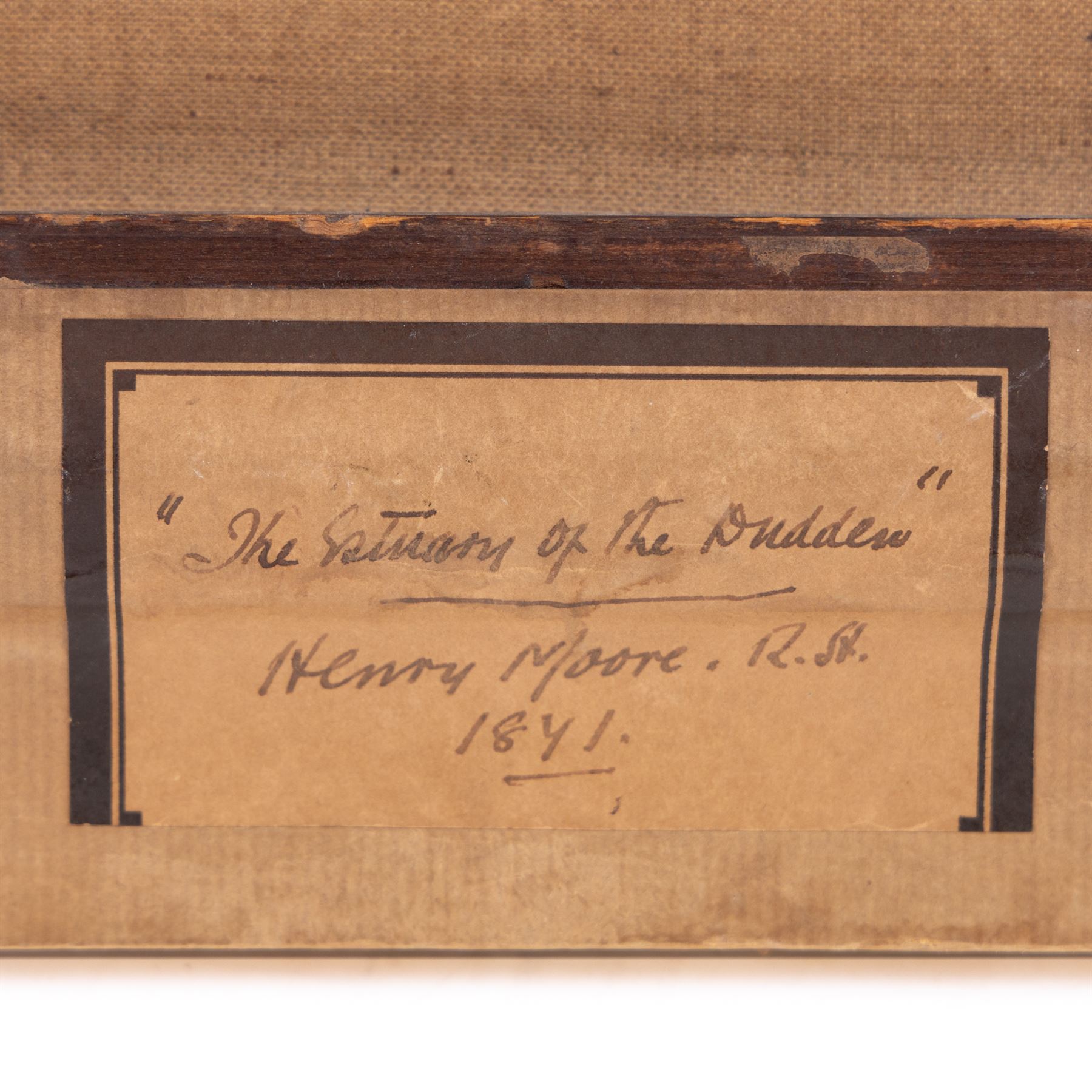 Henry Moore RA RWS (British 1831-1895): 'The Estuary of the Duddon', oil on canvas signed and dated 1871, original title label verso 30cm x 50cm