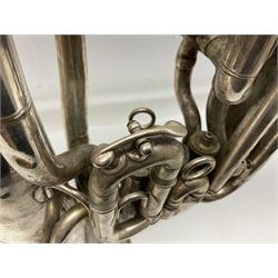 Boosey & Co Class A silver plated four-valve euphonium, serial no.117918 L62cm; in carrying case