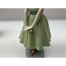 Four Lladro figures, comprising After the Dance no 5092, A Dance Partner no 5093, Ballerina First Steps no 5094 and Ballet Bowing no 5095, all in original boxes, largest example H28cm